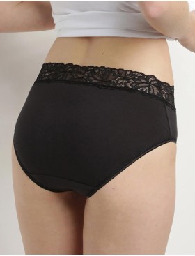 Набор трусов из хлопка 3 штуки Dim COTON FEMININE 4633/3 чёрный/белый/белый, Цвет: чёрный/белый/белый, Размеры: S/M, изображение 4