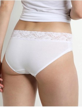 Набор трусов с кружевом 3 штуки Dim COTON FEMININE 4A94/3 чёрный/белый/белый, Цвет: чёрный/белый/белый, Размеры: L/XL, изображение 4