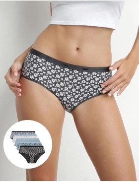 Набор трусов брифов Dim LES POCKETS COTON 4C20/5 колокольчик - 5 штук, Цвет: колокольчик, Размеры: S/M