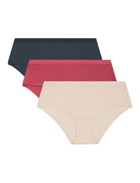 Набор хлопковых трусов Dim LES POCKETS COTON 4H01/3 бежевый/розовый/серый - 3 штуки, Цвет: бежевый/розовый/серы, Размеры: XXS/XS, изображение 2