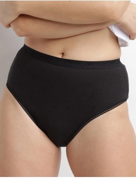 Набор высоких трусов Dim PUR COTON 3473 чёрный - 2 штуки, Цвет: черный, Размеры: S/M