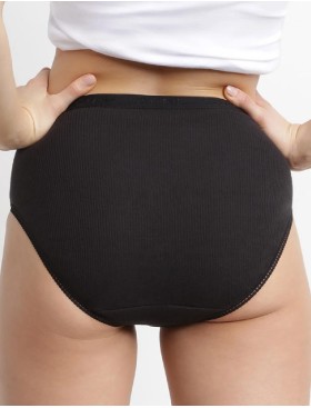 Набор высоких трусов Dim PUR COTON 3473 чёрный - 2 штуки, Цвет: черный, Размеры: S/M, изображение 2