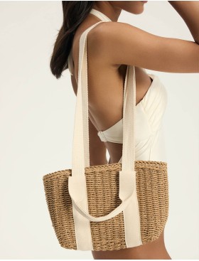 Сумка пляжная Esotiq BERGAMO 44329 молочный, Цвет: соломенный+молочный, Размеры: UN, изображение 5