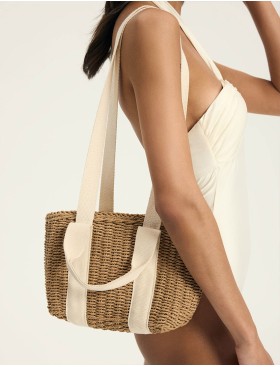 Сумка пляжная Esotiq BERGAMO 44329 молочный, Цвет: соломенный+молочный, Размеры: UN