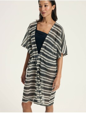 Халат пляжный Esotiq FELICITA 43134, Цвет: черный+шампань, Размеры: S/M