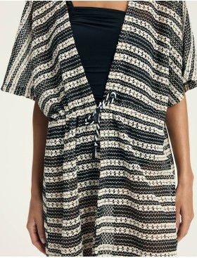 Халат пляжный Esotiq FELICITA 43134, Цвет: черный+шампань, Размеры: S/M, изображение 3