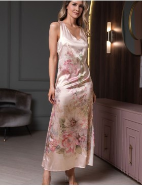 Платье-сорочка из натурального шёлка Mia-Amore ADAGIO 4491, Цвет: жемчужный, Размеры: S