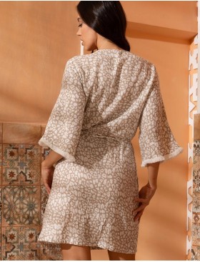 Хлопковый халат с запахом Mia-Amore CAMILA 5413, Цвет: латте, Размеры: L/XL, изображение 2