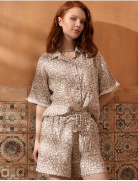 Комплект с шортами из муслина Mia-Amore CAMILA 5414, Цвет: латте, Размеры: 5XL, изображение 3