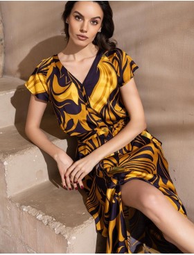 Длинный халат на пуговицах Mia-Amore MARCELA 4111, Цвет: мультицвет, Размеры: 4XL, изображение 3