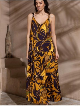 Длинный сарафан с оборками Mia-Amore MARCELA 4541, Цвет: мультицвет, Размеры: L