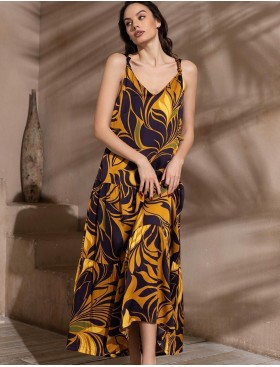 Длинный сарафан с оборками Mia-Amore MARCELA 4541, Цвет: мультицвет, Размеры: L, изображение 4