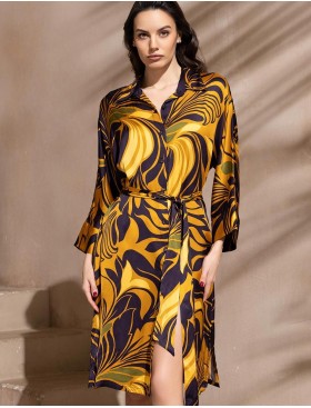 Шёлковая рубашка-халат Mia-Amore MARCELA 4547, Цвет: мультицвет, Размеры: 4XL/5XL