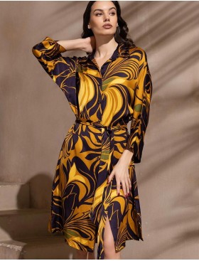 Шёлковая рубашка-халат Mia-Amore MARCELA 4547, Цвет: мультицвет, Размеры: 4XL/5XL, изображение 3