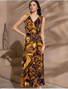 Длинный шелковый сарафан Mia-Amore MARCELA 4548, Цвет: мультицвет, Размеры: 3XL