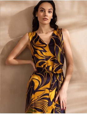 Длинный шелковый сарафан Mia-Amore MARCELA 4548, Цвет: мультицвет, Размеры: 3XL, изображение 4