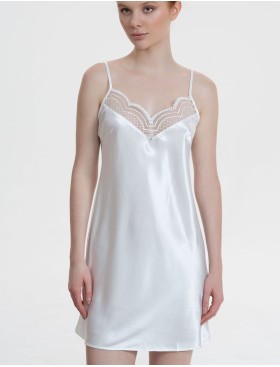 Короткая шелковая сорочка Mia-Amore REGINA 3900 белый, Цвет: белый, Размеры: 3XL, изображение 2