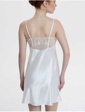 Короткая шелковая сорочка Mia-Amore REGINA 3900 белый, Цвет: белый, Размеры: 3XL, изображение 4