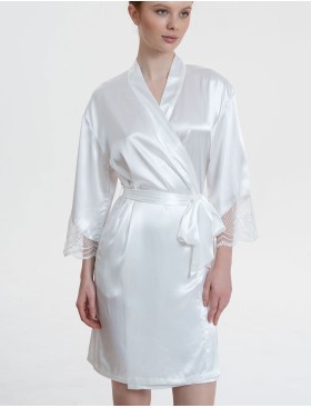 Шёлковый халат Mia-Amore REGINA 3903 белый, Цвет: белый, Размеры: L/XL, изображение 4