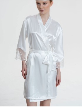 Шёлковый халат Mia-Amore REGINA 3903 белый, Цвет: белый, Размеры: L/XL