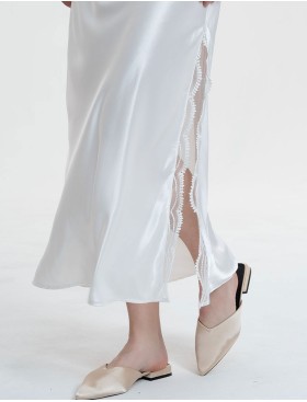 Длинная шелковая сорочка Mia-Amore REGINA 3908 белый, Цвет: белый, Размеры: 3XL, изображение 3