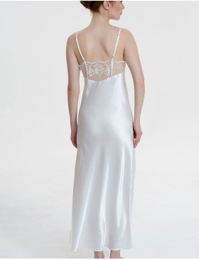 Длинная шелковая сорочка Mia-Amore REGINA 3908 белый, Цвет: белый, Размеры: 3XL, изображение 5