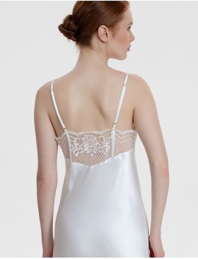 Длинная шелковая сорочка Mia-Amore REGINA 3908 белый, Цвет: белый, Размеры: 3XL, изображение 2