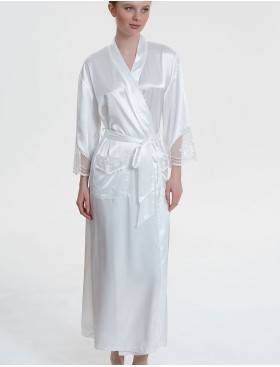 Шелковый халат макси Mia-Amore REGINA 3909 белый, Цвет: белый, Размеры: 2XL/3XL, изображение 4