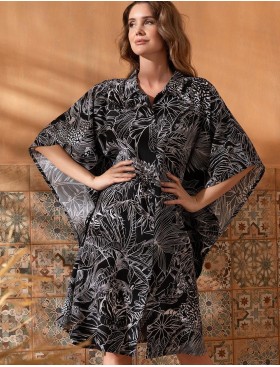 Оригинальная рубашка-халат Mia-Amore SERENGETI 5500, Цвет: черный, Размеры: 4XL/5XL