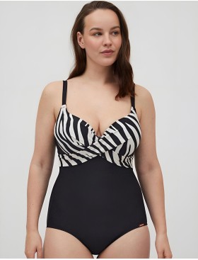 Закрытый купальник минимайзер Ysabel Mora ANTAO 83078, Цвет: черный/белый, Размеры: 80D