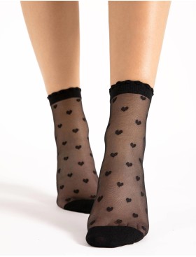 Тонкие носки с узором Fiore 1154/G IRIS 20 den, Цвет: черный, Размеры: UN