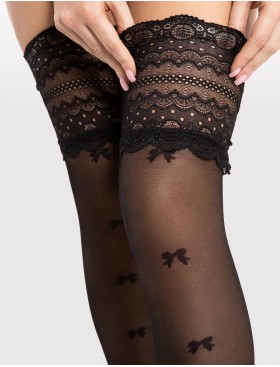 Самонесущие чулки с кружевом Fiore 4096/O COQUETTE 15 den, Цвет: черный, Размеры: 3