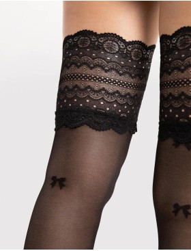 Самонесущие чулки с кружевом Fiore 4096/O COQUETTE 15 den, Цвет: черный, Размеры: 3, изображение 3