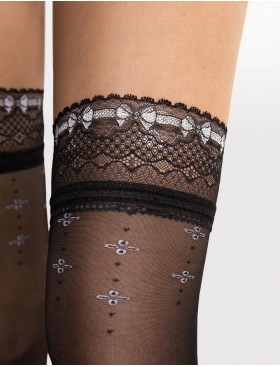 Чулки с кружевной коронкой Fiore 4102/O REVEIL 20 den, Цвет: черный, Размеры: 3