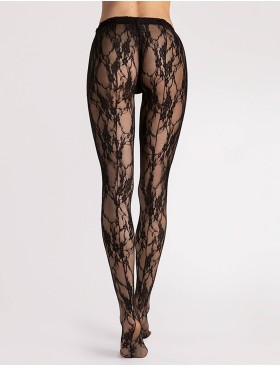 Кружевные колготки с цветочным узором Fiore 5000/I DONATELLA, Цвет: черный, Размеры: 3, изображение 3