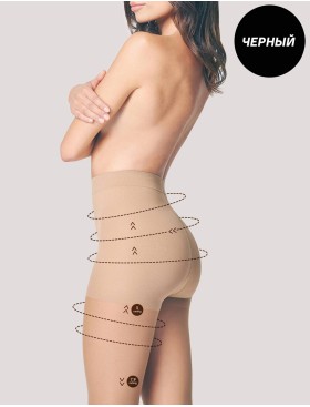 Моделирующие колготки Fiore 5100/M COMFORT LIGHT 20 den черный, Цвет: черный, Размеры: 3