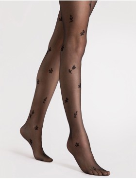 Колотки с рисунком Fiore 6121/G PETAL 20 den черный, Цвет: черный, Размеры: 3