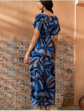 Длинная шёлковая туника Mia-Amore SAINT-TROPEZ 4604, Цвет: синий, Размеры: 4XL/5XL, изображение 2