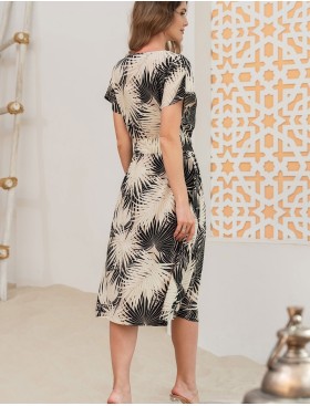 Длинная туника из вискозы Mia-Amore BORA-BORA 5513, Цвет: бежевый+черный, Размеры: L/XL, изображение 3