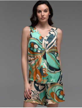 Шёлковый комплект с шортами Mia-Amore CAPRI 4562, Цвет: мультицвет, Размеры: L