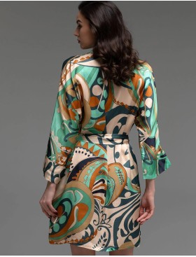 Рубашка-халат из шёлка с вискозой Mia-Amore CAPRI 4563, Цвет: мультицвет, Размеры: 2XL/3XL, изображение 2