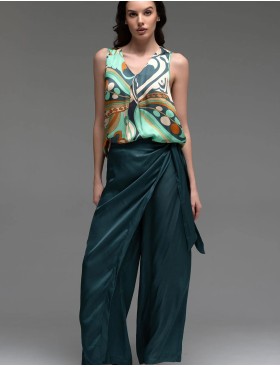 Брючный комплект из шёлка Mia-Amore CAPRI 4565, Цвет: мультицвет, Размеры: 2XL