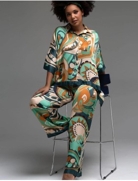 Оригинальный комплект из шёлка с вискозой Mia-Amore CAPRI 4566, Цвет: мультицвет, Размеры: XL, изображение 4