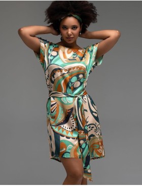 Короткая туника из шёлка с вискозой Mia-Amore CAPRI 4567, Цвет: мультицвет, Размеры: S/M