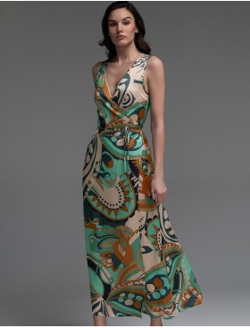 Длинный шелковый сарафан Mia-Amore CAPRI 4569, Цвет: мультицвет, Размеры: M