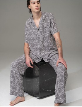 Мужская пижама с брюками Mia-Amore DAMASK 5251, Цвет: серый, Размеры: 2XL