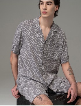 Мужская пижама с шортами Mia-Amore DAMASK 5259, Цвет: серый, Размеры: M