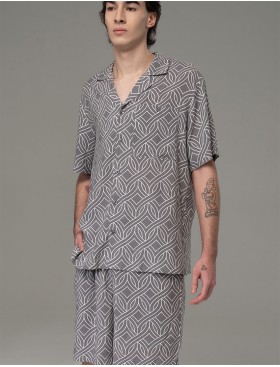 Мужская пижама с шортами Mia-Amore DAMASK 5259, Цвет: серый, Размеры: M, изображение 3