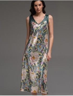 Длинная сорочка с цветочным принтом Mia-Amore EVANGELINA 4574, Цвет: мультицвет, Размеры: 4XL