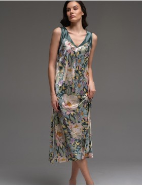 Длинная сорочка с цветочным принтом Mia-Amore EVANGELINA 4574, Цвет: мультицвет, Размеры: 4XL, изображение 4